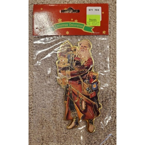 Vintage Made in Taiwan Christmas Santa Ornaments Sealed in Packages #6 - Picture 4 of 13